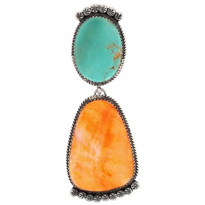 Richardson's Trading Post Betty Joe Navajo Sterling Multi-Stone Pendant. Presented in 