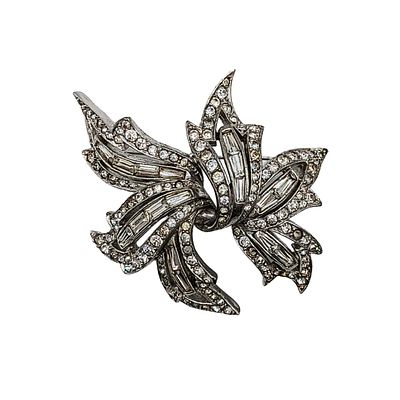 Marcel Boucher Silver Tone Metal Rhinestone Spray Brooch. Marcel Boucher Silver Tone Metal 