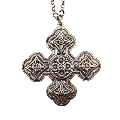 Reed & Barton Sterling Silver Christmas Cross Necklace. Reed & Barton 1971 Vintage Sterling 