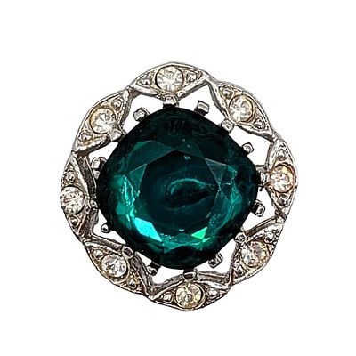 Sarah Coventry Silver Tone Metal Rhinestone Halo Costume Ring. Sarah Coventry Silver Tone Metal 