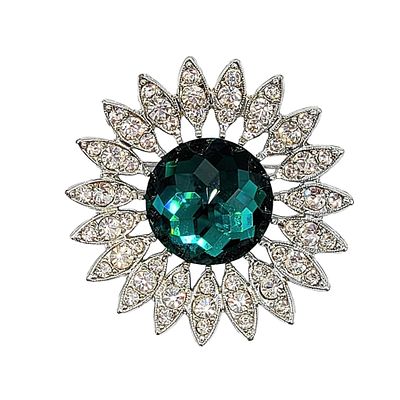 Sarah Coventry Silver Tone Metal Rhinestone Halo Brooch. Sarah Coventry Silver Tone Metal 