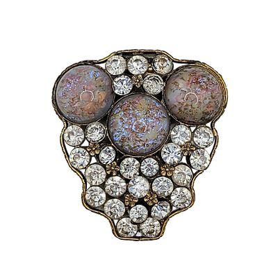 Sterling Button Co NY Gold Metal Rhinestone Dress Clip. Sterling Button Co NY 1920's Gold Tone 