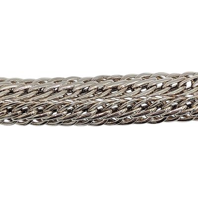 Sterling Silver Woven Chain Toggle Bracelet. Sterling Silver Woven Chain Toggle Clasp Bracelet. 