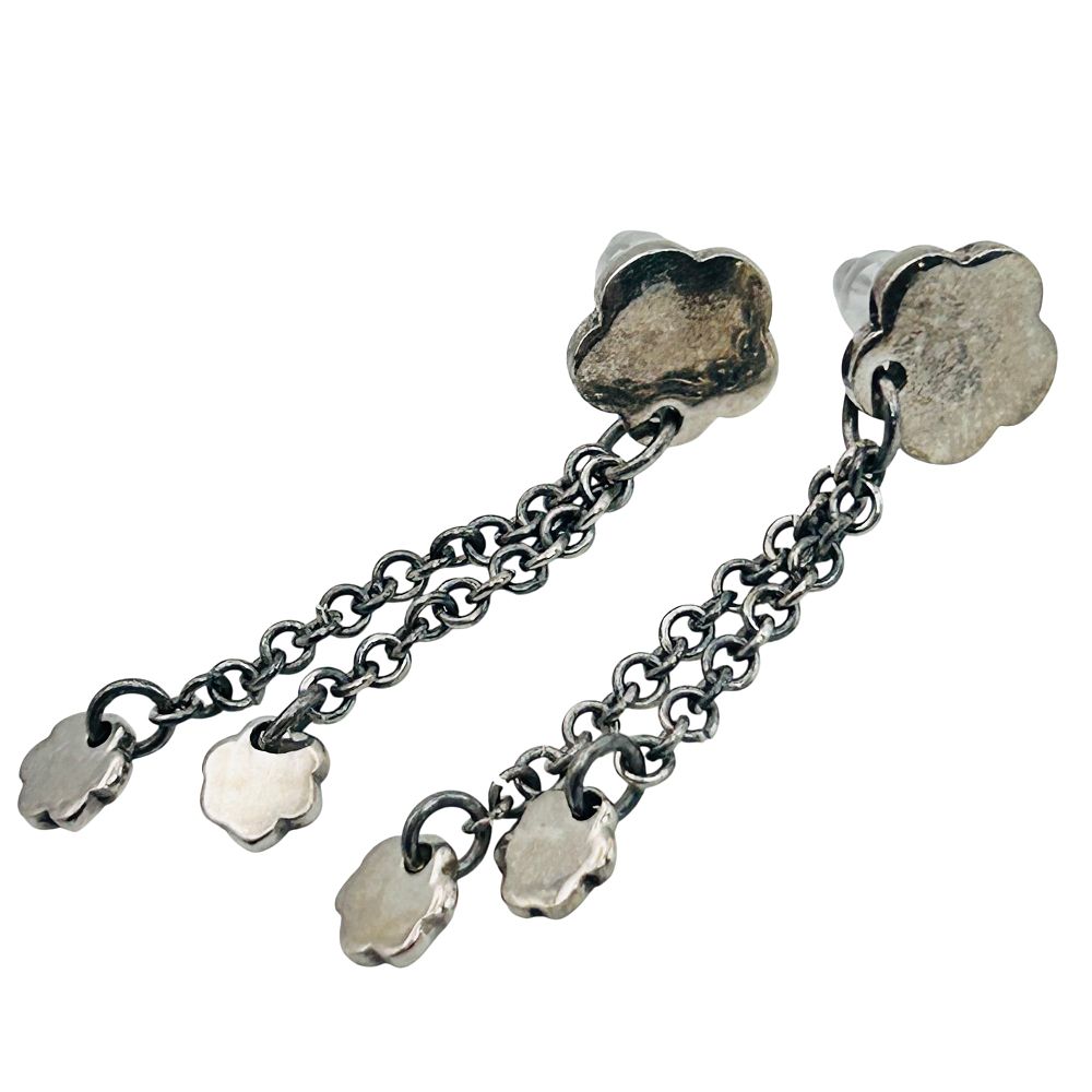 Lot 156: Ilaria Sterling Flower Dangle Chain Stud Earrings