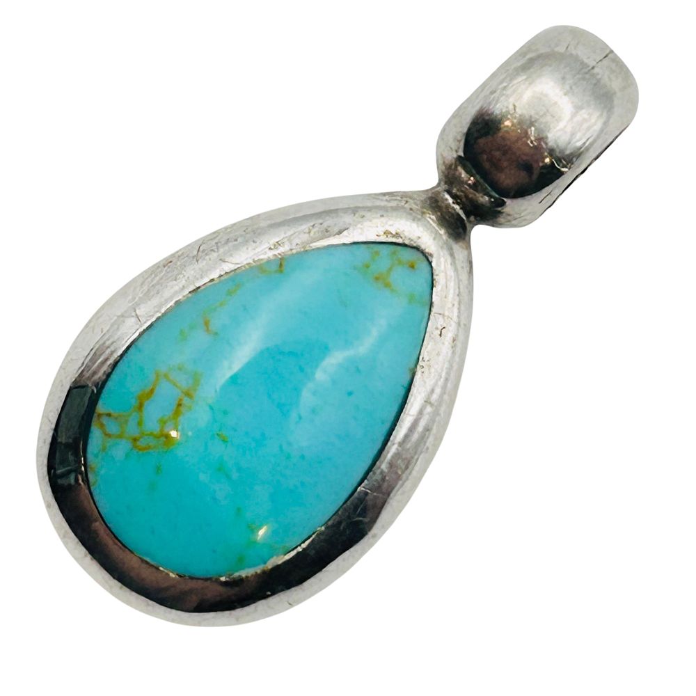 Lot 354: ATI Mexico Turquoise Teardrop Pendant