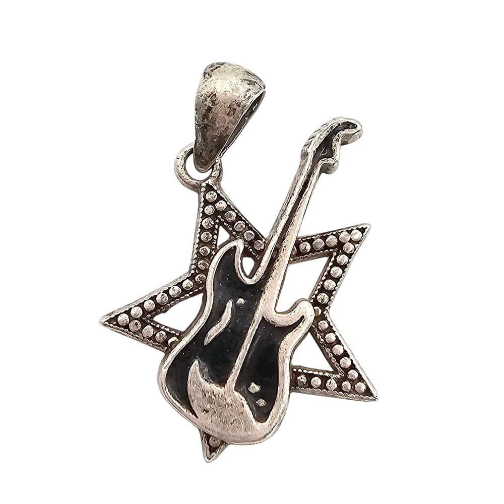 Lot 175: Disney JGM Sterling Silver Guitar Pendant 1.7 G