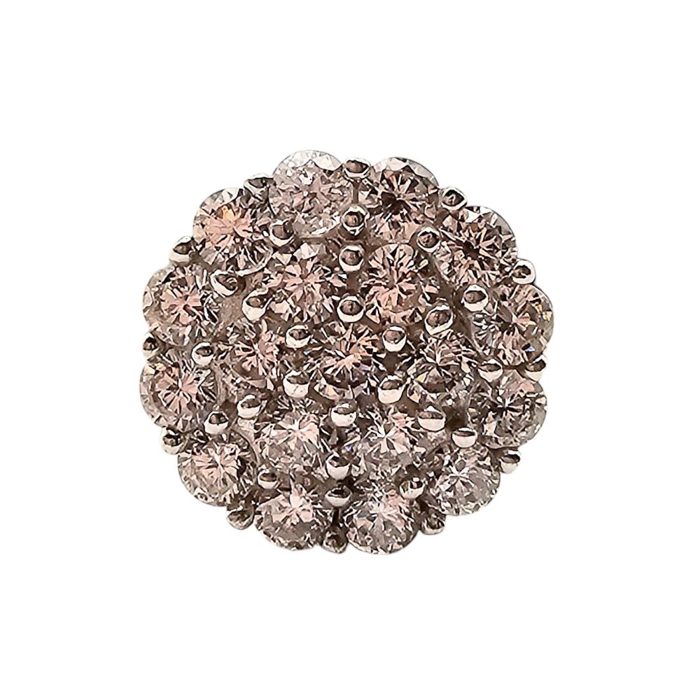 Lot 213: SJD Clear stones Gold Over Sterling Silver Ring Size 11.25 7.3 G