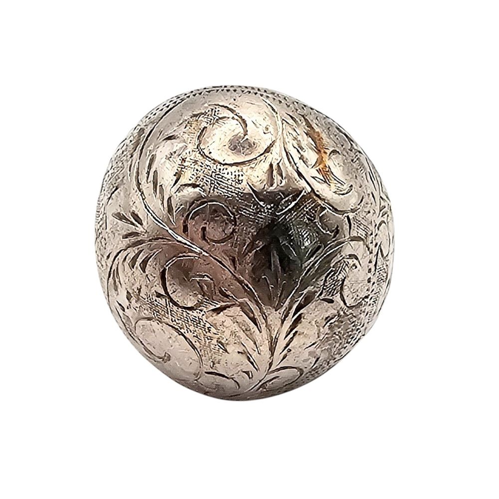 Lot 296: Sterling Silver Engraved Dome Ring Size 5 8.4 G
