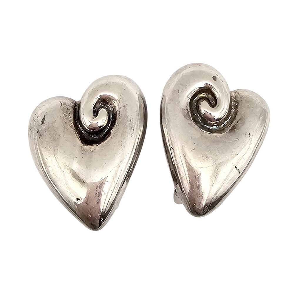 Lot 367: Signed Sterling Silver Hollow Form Earrings 13.6 G