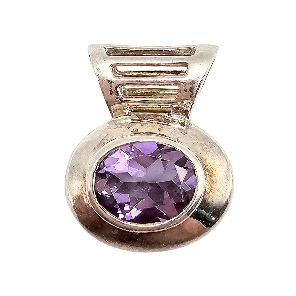 Lot 371: BOCCO Amethyst Sterling Silver Pendant 5.1 G