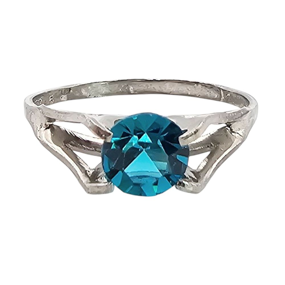 Lot 377: Vintage B Rhinestone Sterling Silver Ring Size 4.75 1.1 G