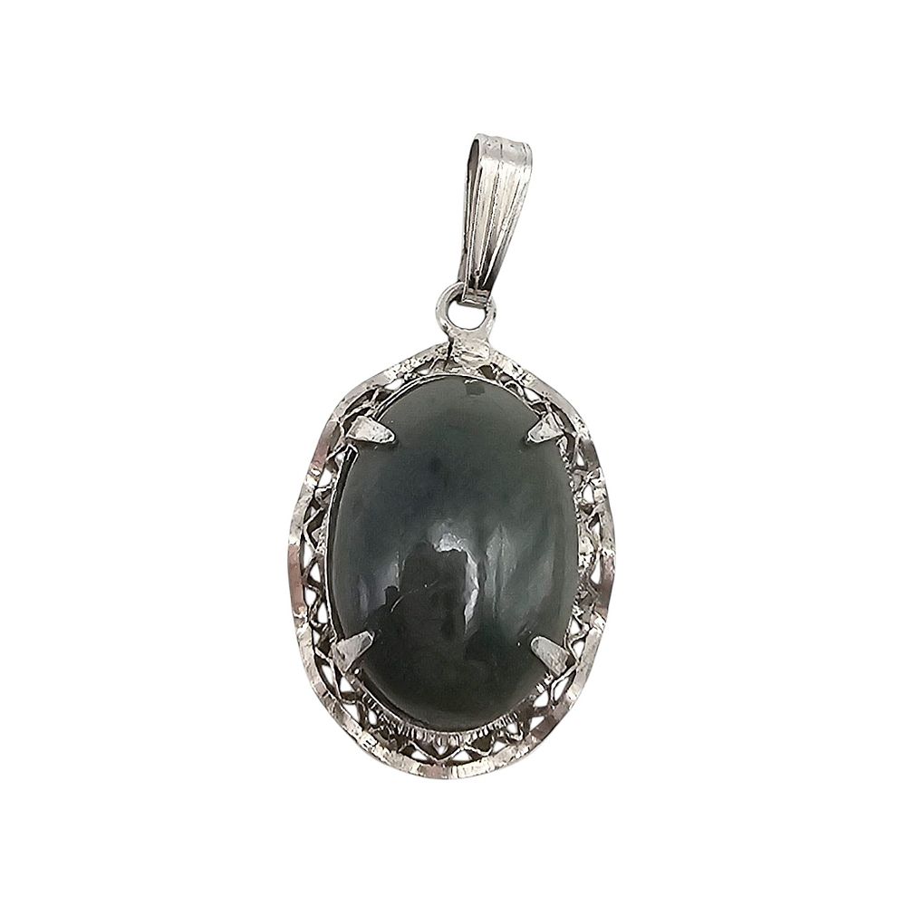 Lot 458: Sorrento Jade Sterling Silver Pendant 2.2 G