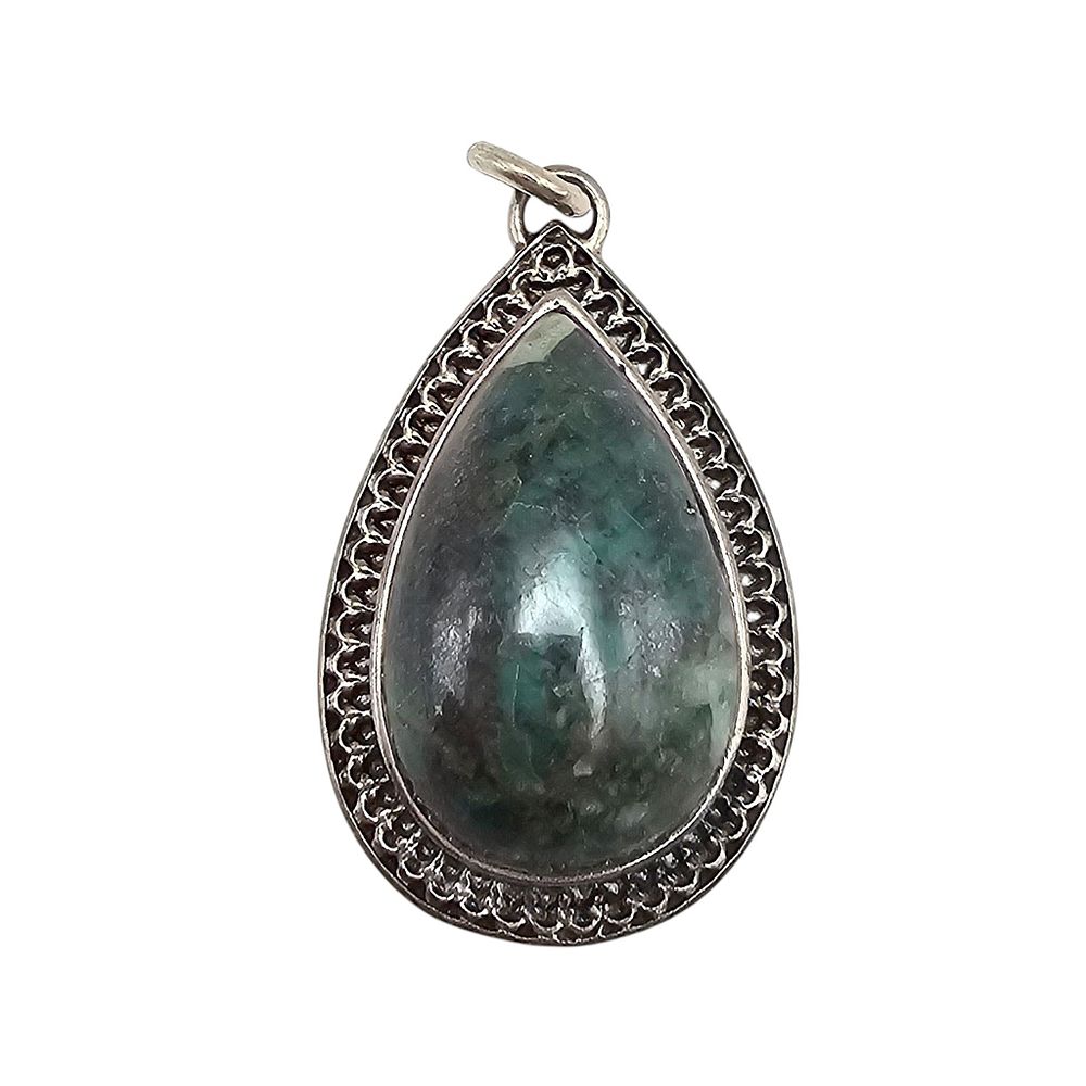 Lot 473: RL Israel Natural Stone Sterling Silver Pendant 5.5 G