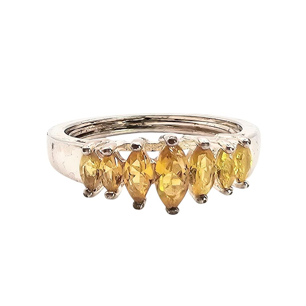 Lot 550: Rhinestone Sterling Silver Ring Size 6.75 2.8 G