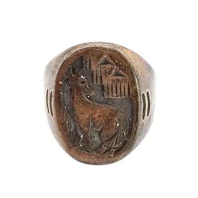 Navajo Sterling Silver Coyote Howling Ring Size 10.25 15.6 G