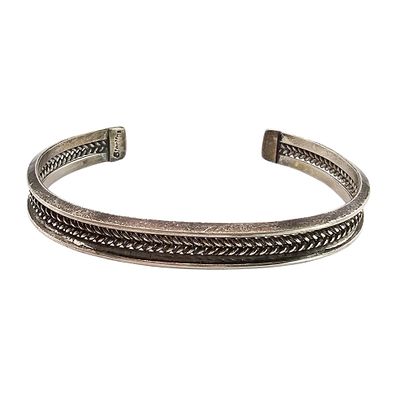Native Sterling Silver Braided Design Cuff Bracelet 14.7 G