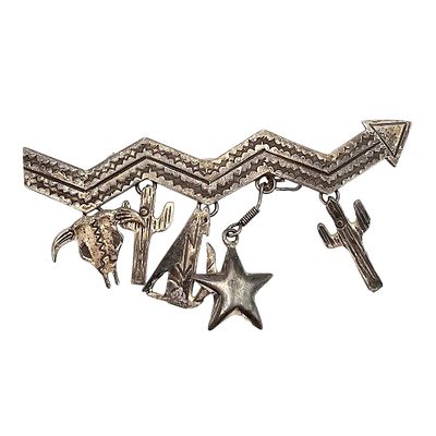 Michael R Rogers Paiute Sterling Silver Southwestern Style Brooch 9.1 G