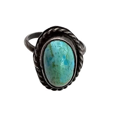 Navajo Turquoise Sterling Silver Ring Size 5.75 3.4 G