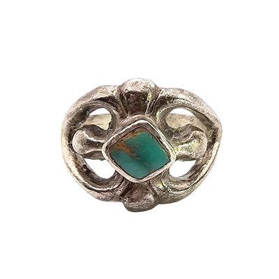 Navajo Turquoise Sterling Silver Ring Size 6.5 7.1 G