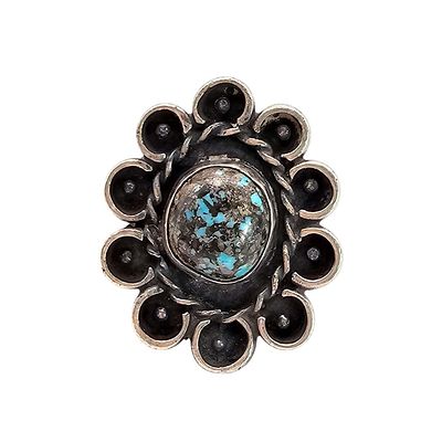 Navajo Turquoise Sterling Silver Ring Size 8.25 14.2 G