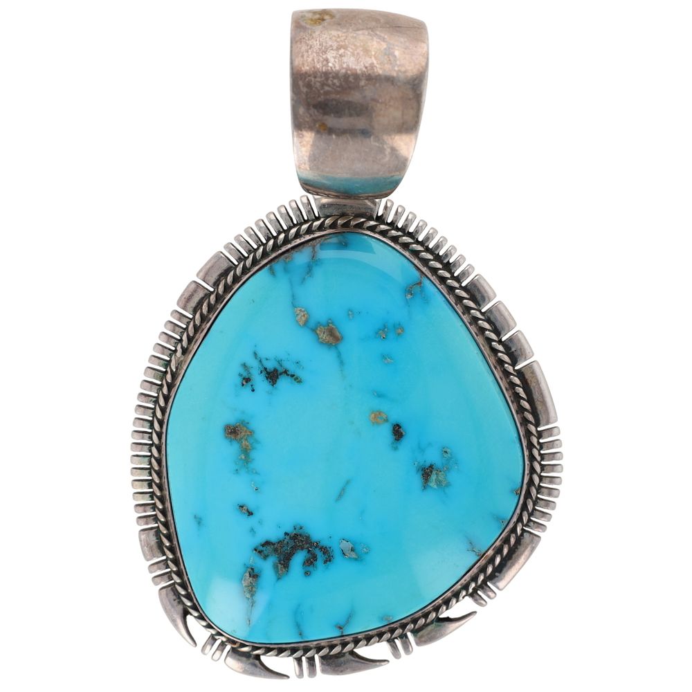Lot 164: Phillip Guerro Navajo Large Turquoise Pendant