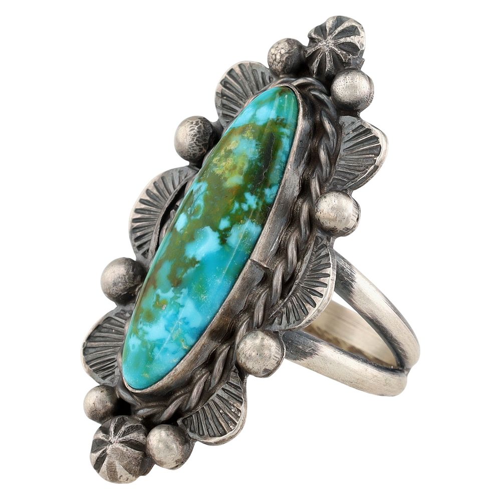 Lot 182: Betta Lee Navajo Turquoise Ring Sz 9