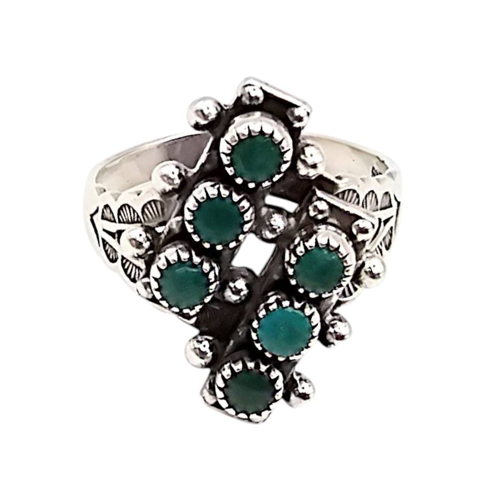 Lot 174: Navajo Sterling Silver Turquoise Ring Size 7