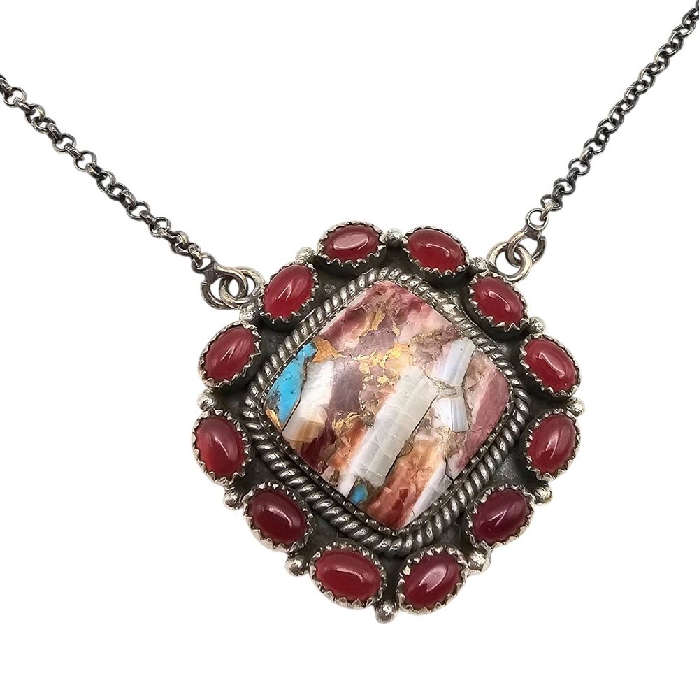 Lot 176: Hada Collection Sterling Silver Multi-Stone Necklace