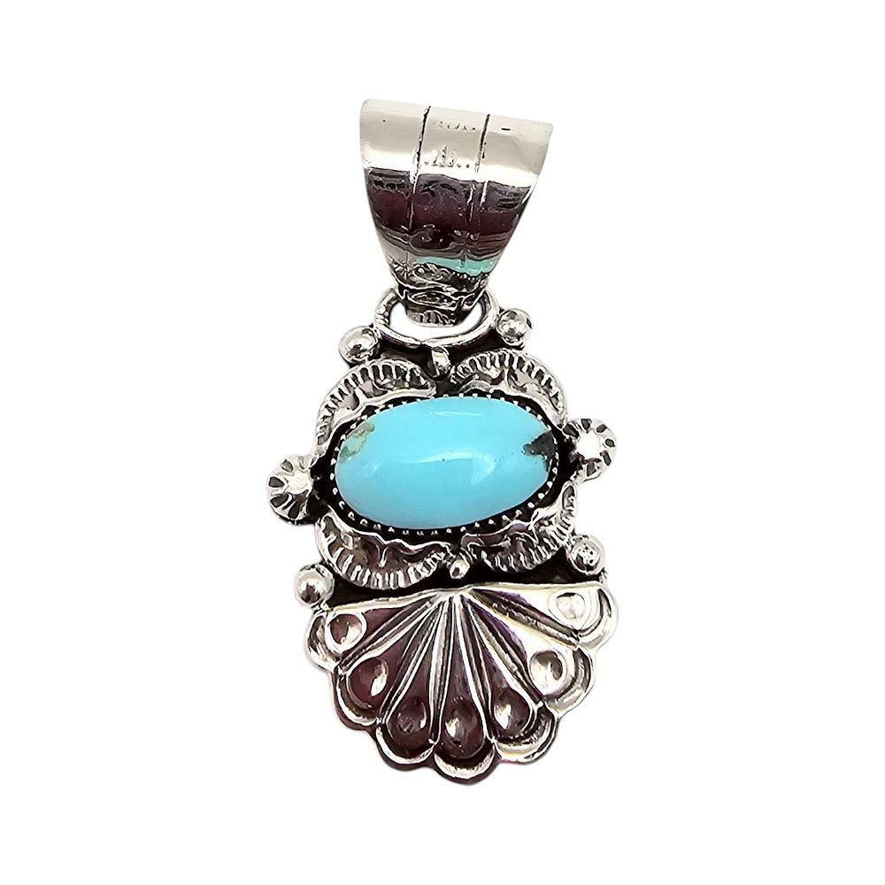 Lot 191: Navajo Phyllis A. Smith Sterling Silver Turquoise Pendant