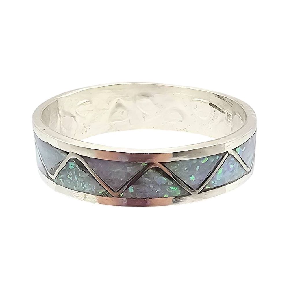 Lot 194: Roger Morgan Navajo Opal Sterling Silver Ring Size 11.5