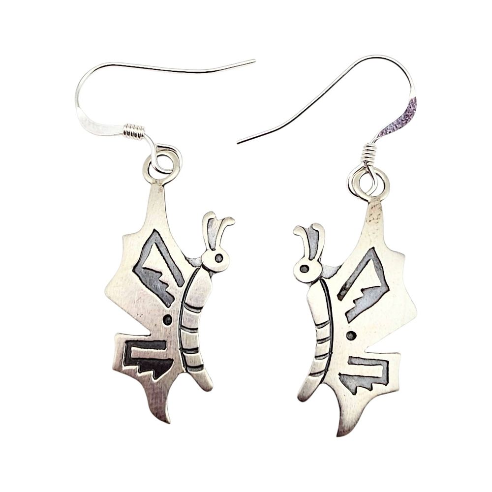 Lot 243: Navajo Robert Gene Sterling Silver Butterfly Earrings