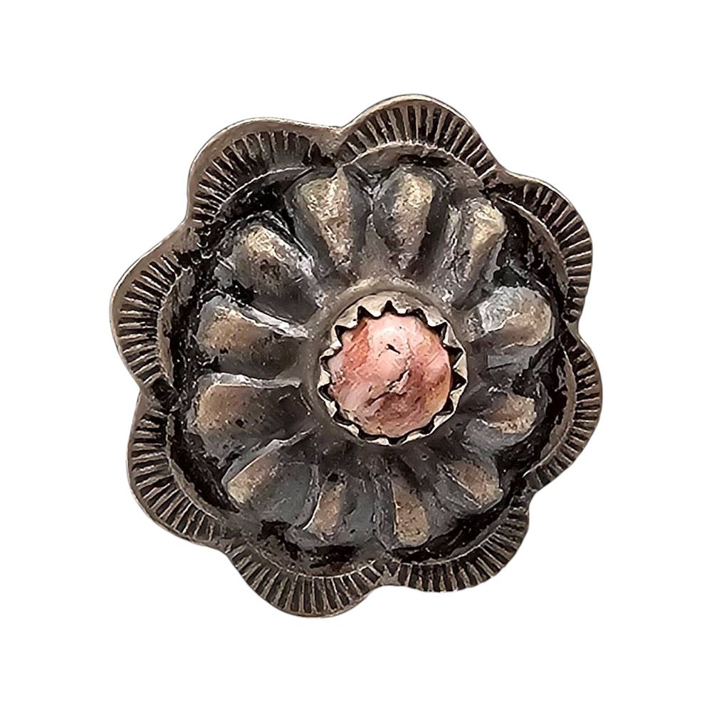 Lot 270: Tim Yazzie Navajo Handmade Sterling Silver Spiny Oyster Ring Size 7