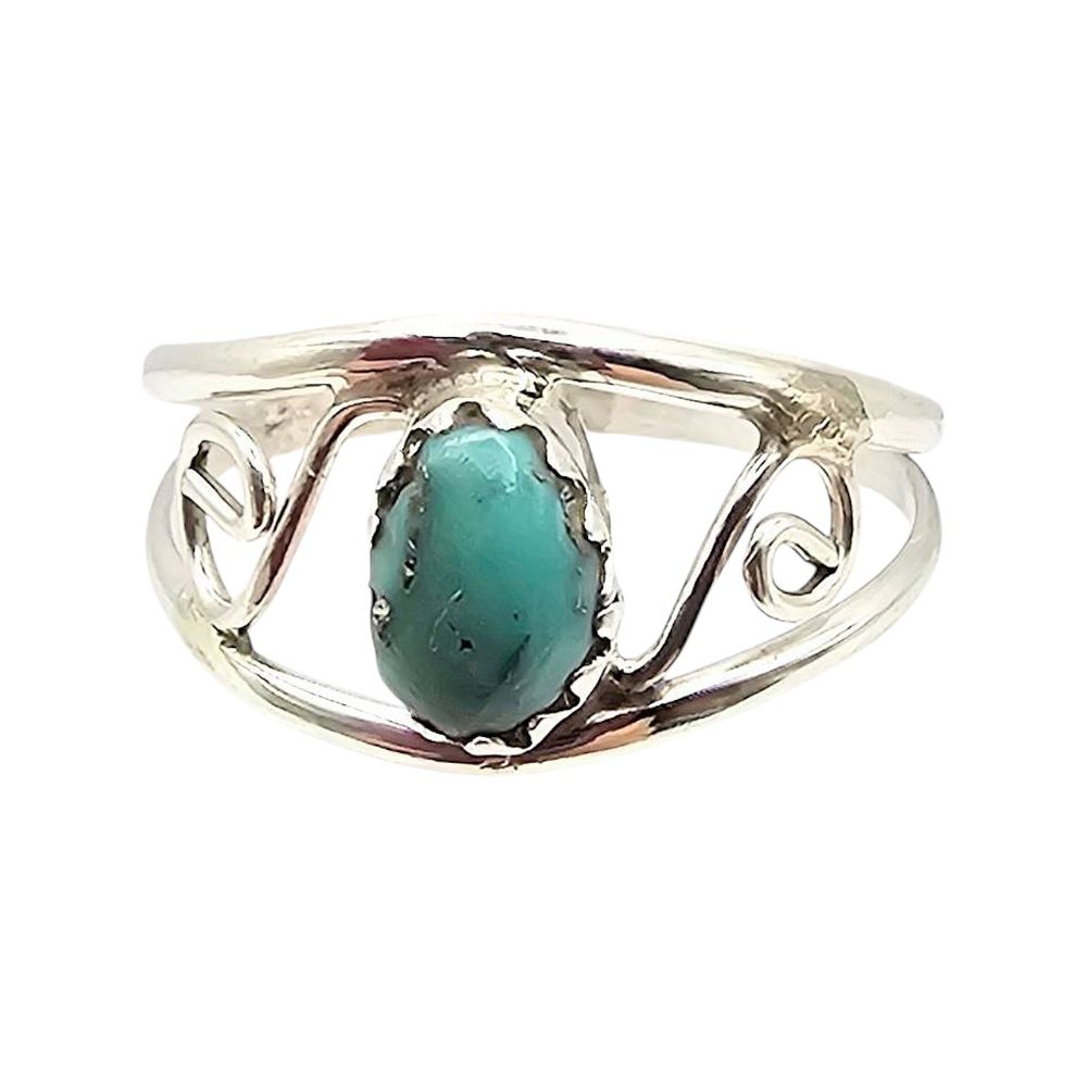 Lot 279: Judy Lincoln Navajo Sterling Silver Turquoise Ring Size 4.75