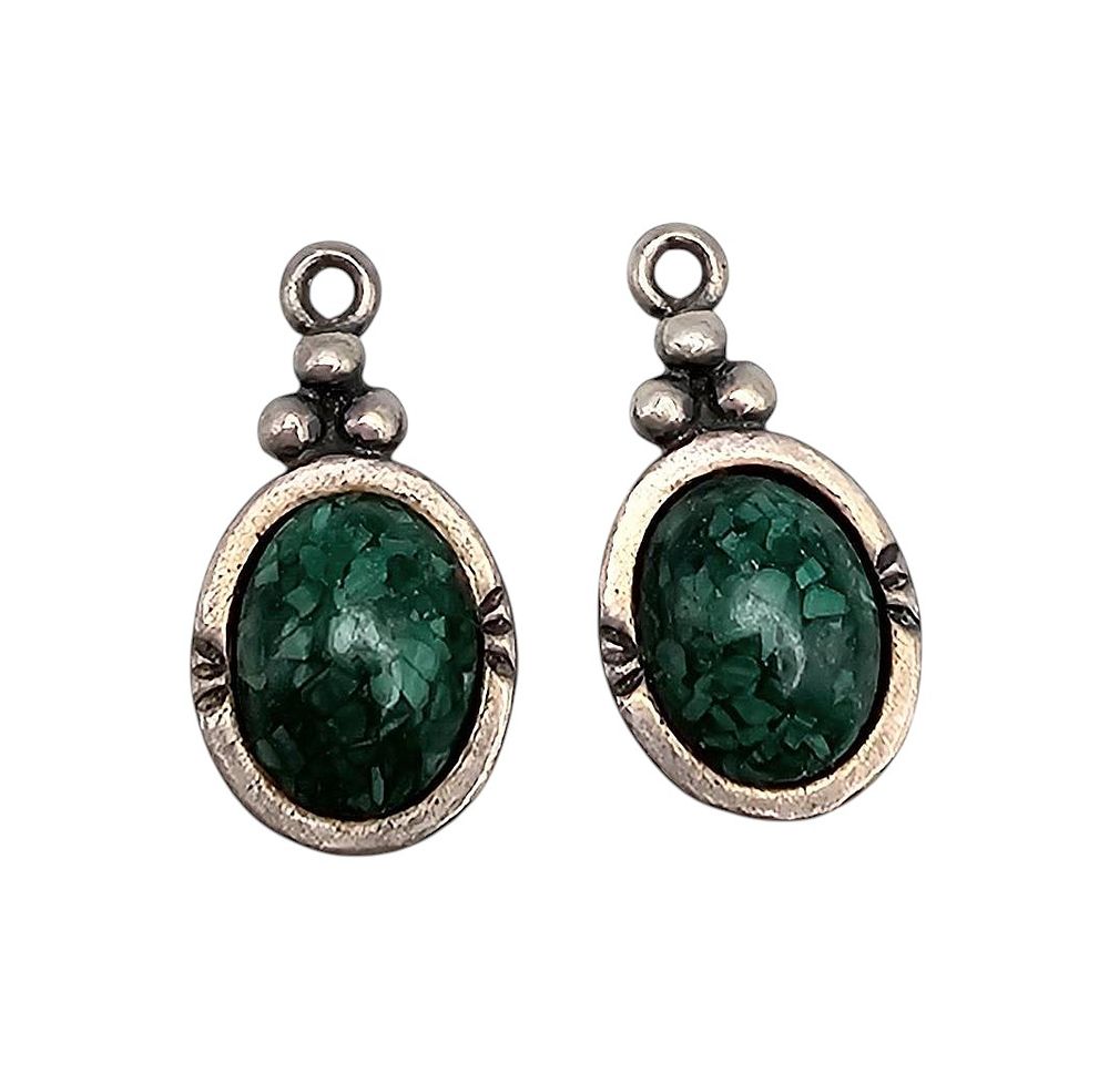 Lot 412: Southwestern Carolyn Pollack Old Carlisle Albuquerque Sterling Silver Malachite Earrings pieces