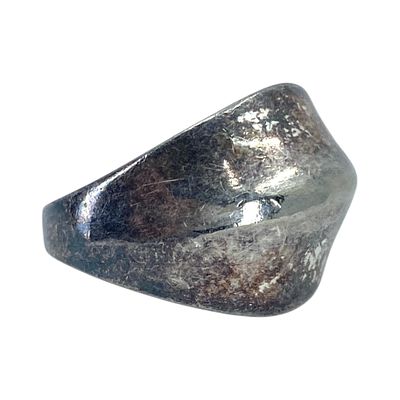 Sterling Pointed Dome Ring 5g sz 7.5 Engraved 925