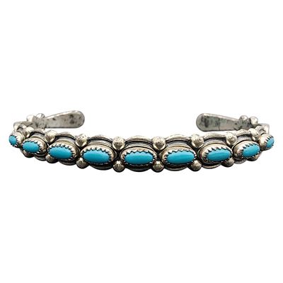 Vintage Navajo Sterling Turquoise Cuff Bracelet | 12g