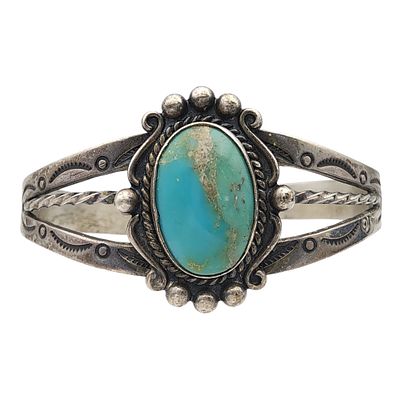 Bell Trading Post Sterling Turquoise Cuff Bracelet | 15.5g