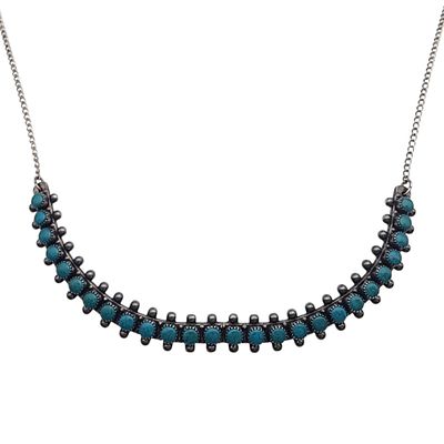 Vintage Fred Harvey Era Sterling Turquoise Snake Eye Necklace. Vintage 1930's-1950's Fred Harvey 