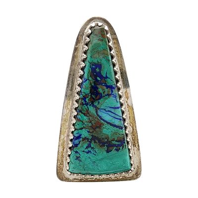 Signed Navajo Sterling Azurite Pendant. Pictomark Signed (appears to be a tomahawk with VM 