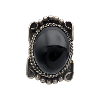 Signed Navajo Sterling Onyx Ring Sz 6.5. Signed JMD Navajo Sterling Onyx Ring Sz 6.5 | 11.3g