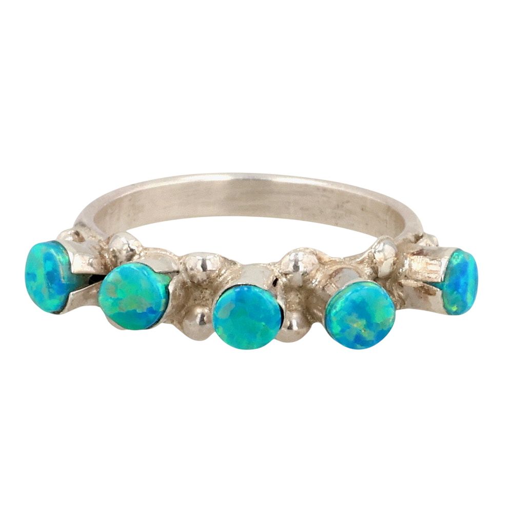 Lot 159: Lynnette Laate Zuni Sterling Opal Ring Sz 6