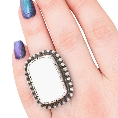 VERNON Vintage Sterling Antler Ring Sz 6.5, 26g