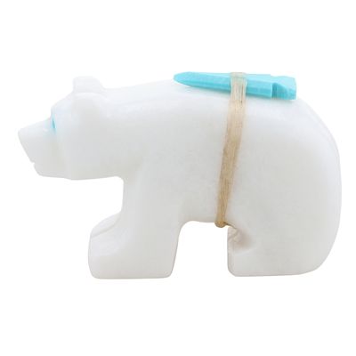 Fausto Arellano Zuni Multi-Stone Carved Medicine Bear Fetish. Fausto Arellano Multi-Stone Carved 