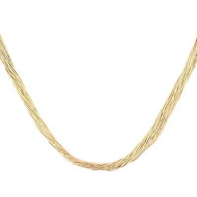 Southwestern Gold Over Sterling Liquid Silver Necklace 44g-Approx 28 inches