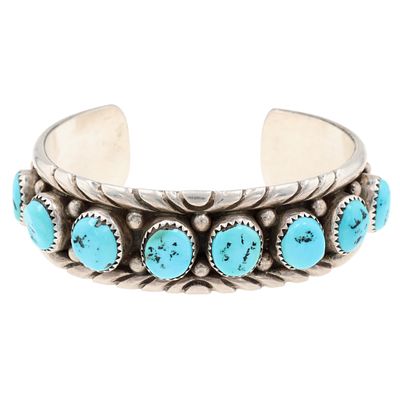 Jimmy Patterson Navajo Sterling Turquoise Cuff Bracelet 46g