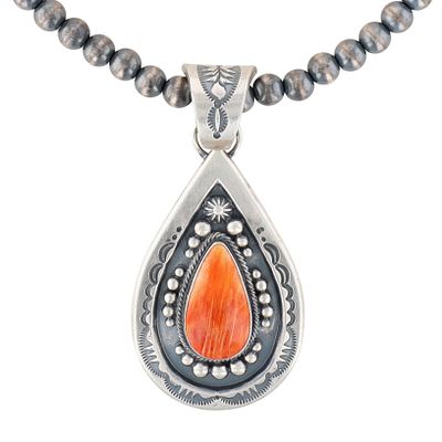 Thom Lewis Navajo Sterling Spiny Oyster Necklace 57g