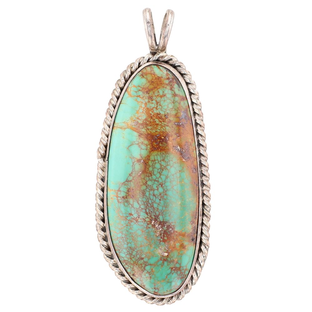 Lot 158: Don Chavez Navajo Sterling Turquoise Pendant