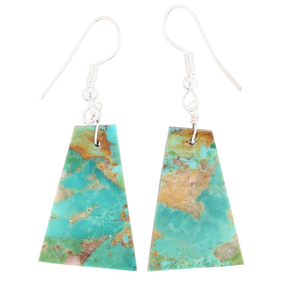 Lot 167: Navajo Sterling Turquoise Hook Dangle Earrings
