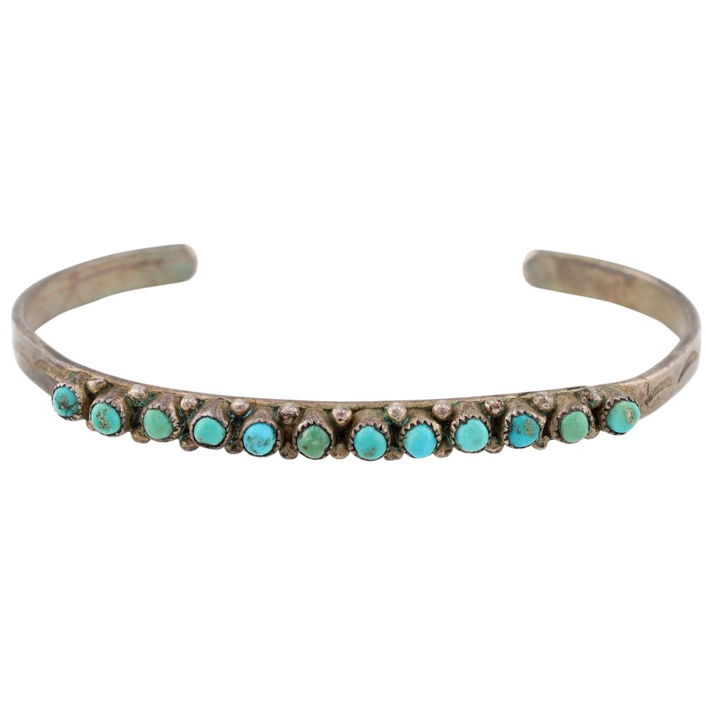 Lot 204: Vintage Navajo Sterling Turquoise Cuff Bracelet