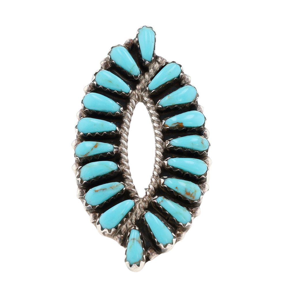Lot 206: Rosana Williams Navajo Sterling Turquoise Ring Sz 9.5